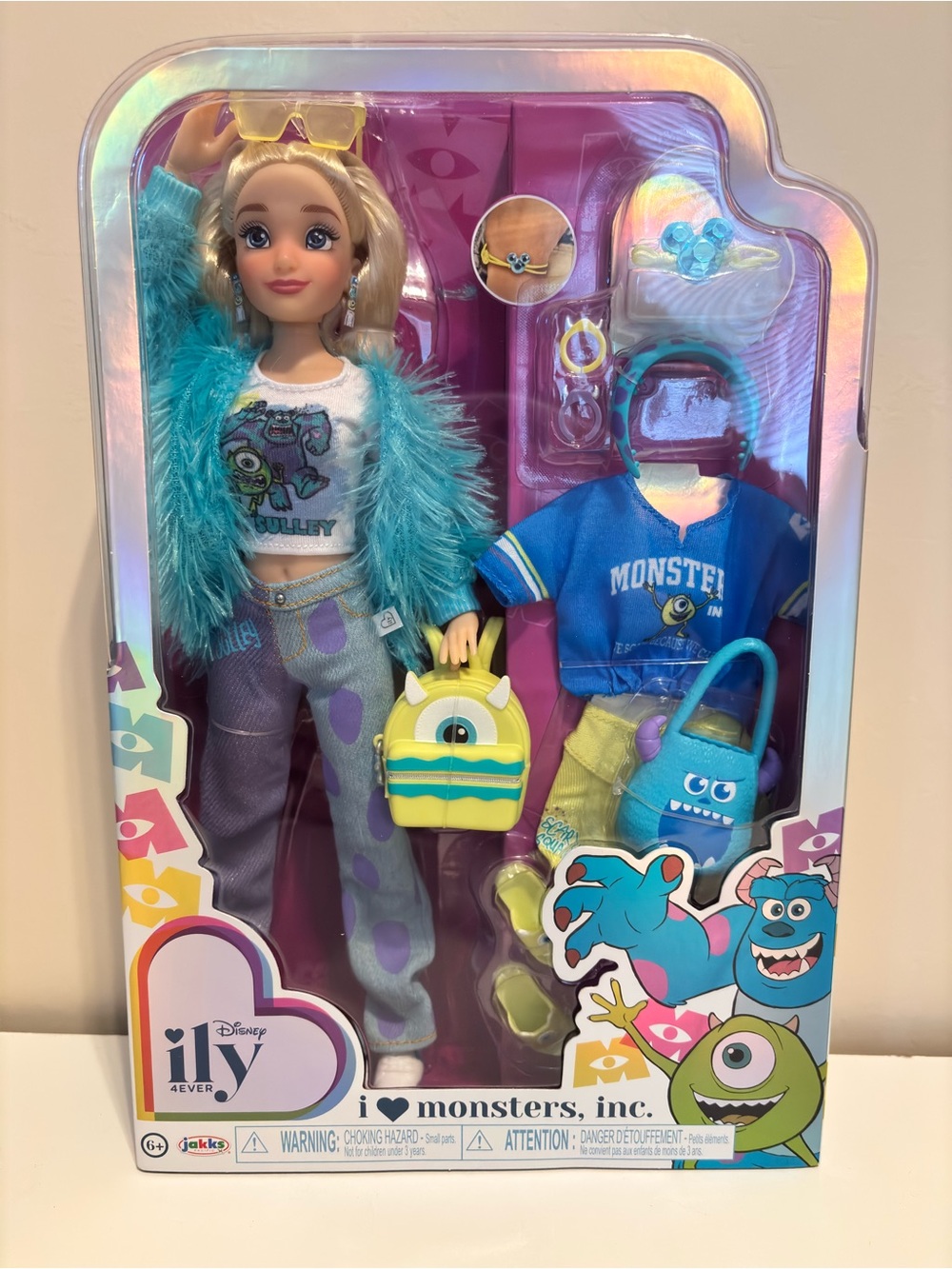 Disney Monsters, Inc. Doll with Aqua Faux-Fur Jacket & Accessories